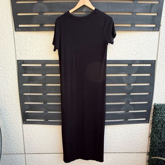 LNA Easy Tee Ribbed Short Sleeve Midi Dress in Black | Medium - Picture 3 of 7